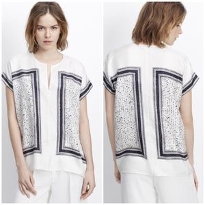 Vince Silk Popover Tunic Blouse Top Cover-up Resort Generous Oversized Plus XL